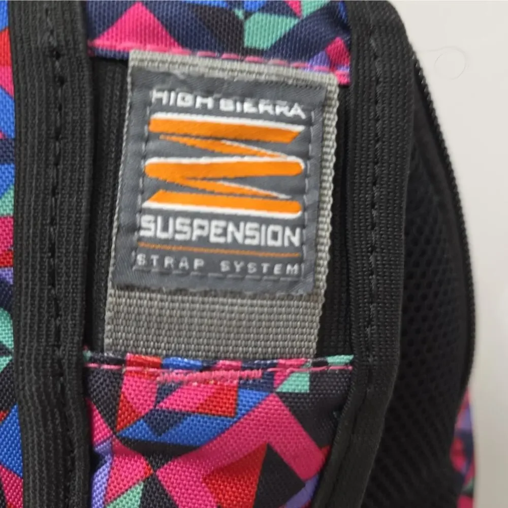 High Sierra Backpack Geometric Large Multi Pocket Laptop School Travel Bag 18x13